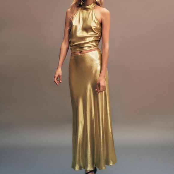 Zara gold halter top - Picture 2 of 3